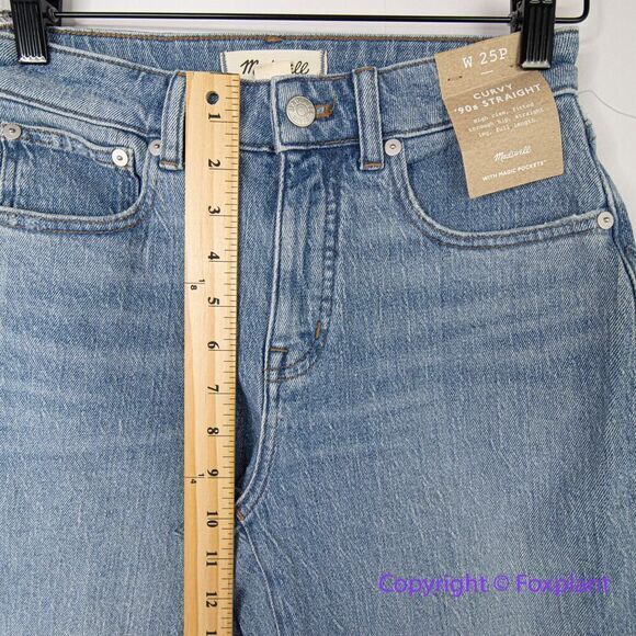 New! Madewell The Petite Curvy '90s Straight Jean rondell wash, size 25P - Picture 6 of 15